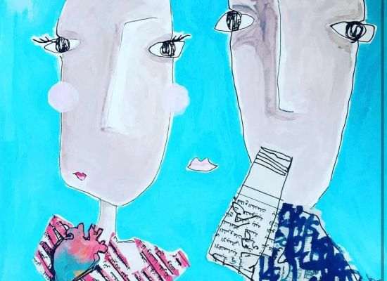 Farah Mattar - Oooops!, 25cmx25cm, Acrylic on paper, 2025