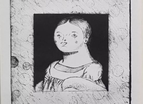 Mohammed Almahdi - Greeting To Fernando Botero, 15x15cm, Edition 3/5, Dry point, 2022