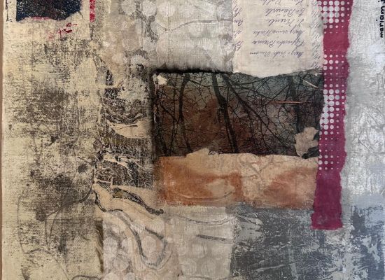 Mariam Jumaan -Untitled,29x20cm, mixed media and collage on canvas panel, 2024