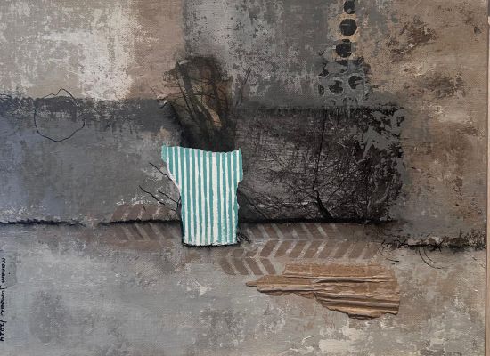 Mariam Jumaan -Untitled,30x40cm, mixed media and collage on canvas panel, 2024