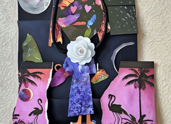 Dwa Alkhalifa -The Camellia Spell, 54x41cm, collage limited print, 2024