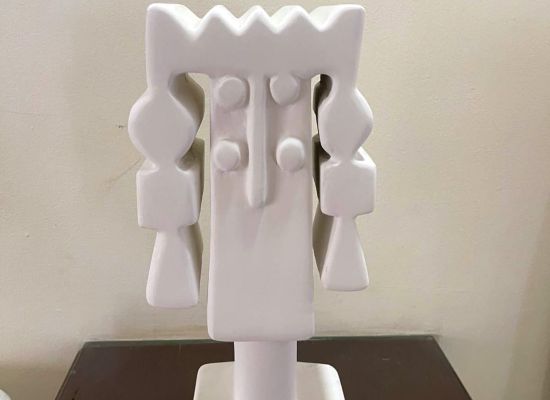 Aysha Hafiz - Lovers,39x16cm, White stone, 2025