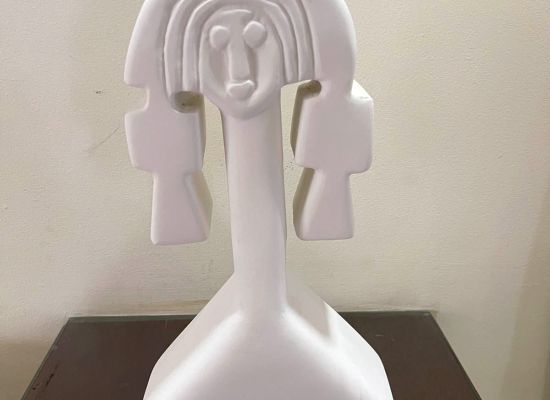 Aysha Hafiz - Lovers,39x16cm, White stone, 2025