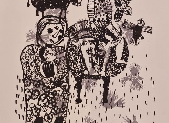 Omar Alrashid -My Sister ,60x49cm, Silk screen printing, 2025