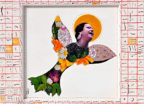 Noof Alrefaei - Love, 55x55cm, Mixed media on wood, 2019