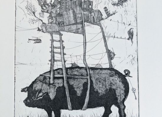 MY-CITY-ON-A-PIG-IN-B&W