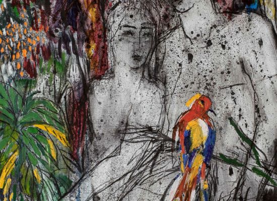 birds, Detail 2016 oil and charcoal on canvas 90x70 cm