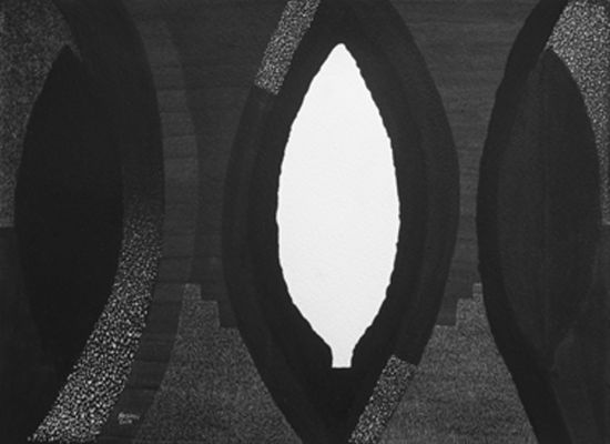 Resmi Al Kafaji, Chiaroscuro  Acrylic And Intervention On Paper  55 X 75 Cm  2015