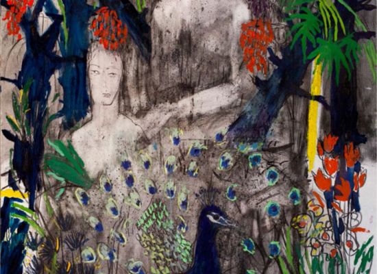 reunion 1 2016 oil and charcoal on canvas 200 x 140 cm